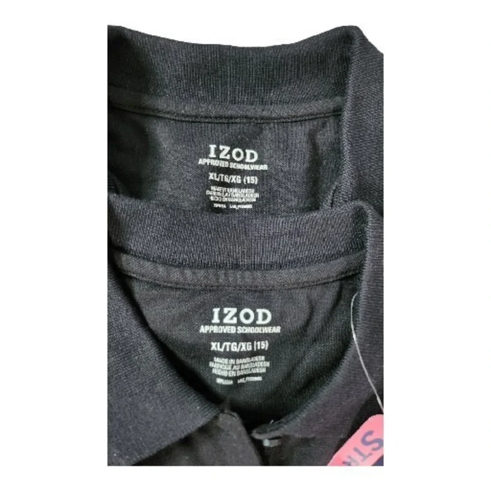 NWT IZOD Juniors 15 Large XL 2-Shirt Top Blouse Polo School Uniform Black Preppy - Picture 2 of 9